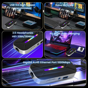 Hub USB-C Sarafox XS6 6-en-1 Type C vers audio 3,5 mm avec réseau RJ45 1000 Mbps, HDMI et adaptateur de charge PD60W 3.0 (3,5 mm + RJ45 + PD100W) - Product Image 4
