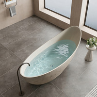 Baignoire Huangdong de luxe, de qualité hôtelière et résidentielle, en forme de lune, de style chinois moderne, autoportante, sans bac de récupération des eaux usées, fournie par le fabricant
