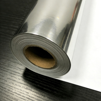 Rouleau de papier d'emballage pour bonbons et snacks, en feuille d'aluminium métallisée argentée, thermoscellable