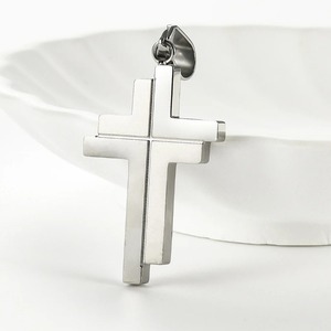 Pendentif croix unique en acier inoxydable pour collier, chaîne, breloques, amulettes religieuses chrétiennes, fabrication de bijoux DIY pour hommes et femmes - Product Image 4