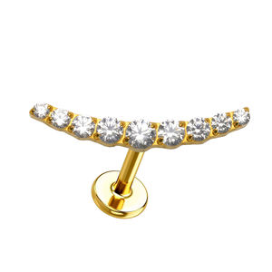 Gioielli in oro ASTM-F136 Titanio zircone Piercing De Titanio Tragus Helix Daith lobo piatto retro <span class=keywords><strong>orecchini</strong></span> interno filo Labret - Product Image 2