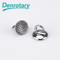 Denrotary Boutons Linguaux Orthodontiques Métalliques à Sertir avec Base en Maille Rectangulaire, Fixables, pour Arrêter les Appareils Dentaires, 10 Pièces/Emballage