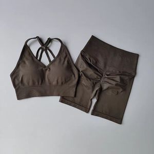 Nuovo Set Fitness Reggiseno Modellante e Pantaloncini Push-Up ad Asciugatura Rapida per Allenamento Donna - Product Image 5