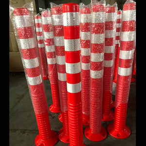TPU 100CM 1M <span class=keywords><strong>Flexible</strong></span> Plástico reflectante Tráfico Barrera de seguridad vial Divisor Delineador de carretera Poste de advertencia - Product Image 4