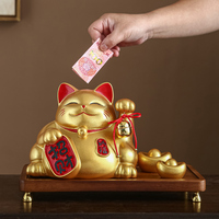 Figurine de chat porte-bonheur en résine époxy sculptée, décoration pour la maison et les entreprises, cadeau d'inauguration, Bafanglai Prospérité