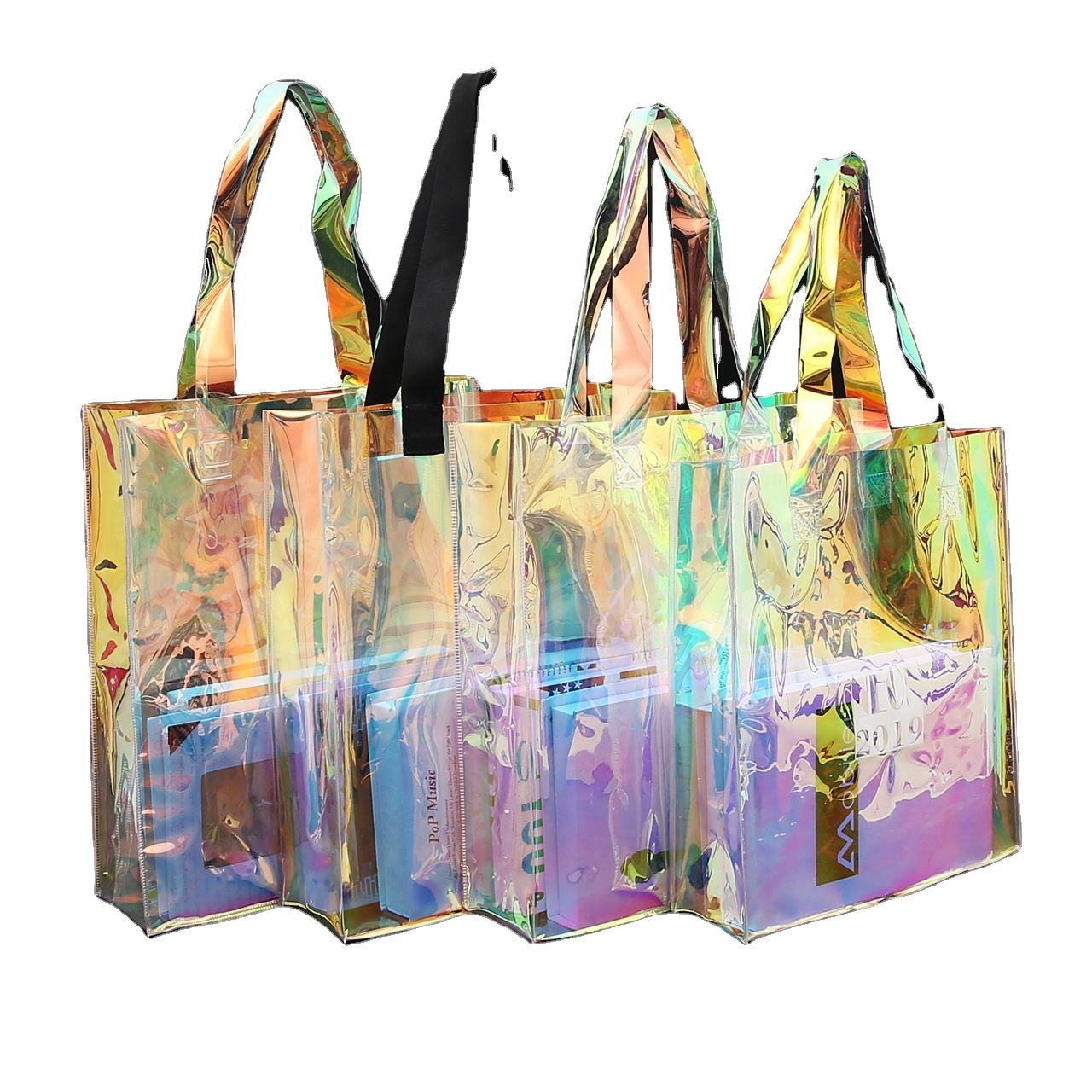 Laser Clear PVC Tote Bag Perfect for Beach Shopping
