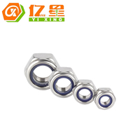 Écrou hexagonal autobloquant en acier inoxydable 304 DIN985, écrou Nyloc anti-desserrage, fixation anti-déchirure