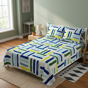 High-End Classic Modern 100% Cotton Waterproof Folded Double Bed <b>Sheet</b> Set | Eco-Friendly Therapy Floral Character 4 Pcs 400TC - Product Image 3