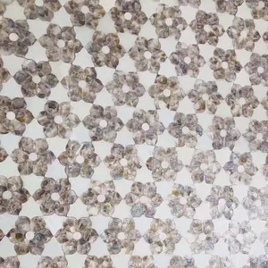 Mother of pearl flower design water jet marble floor tiles stick