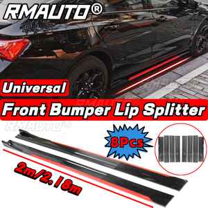 8Pcs 2m/2.2m Side Skirt Extension Winglet <b>Splitters</b> Lip Rocker Plate Body Kit for BMW Mercedes-Benz Toyota Audi Nissan Honda - Product Image 1
