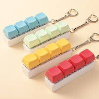 Creative Mechanical Keyboard Macaron Color Palette Keycap Keychain Stress Relief Keyboard Toy Souvenir Promotion Gift Bulk