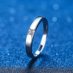 Luxury Fashion 925 Sterling Silver princess cut 0.3ct Moissanite Ring Men Women Bridal Wedding Rings Jewellery