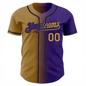 Camiseta deportiva para hombre Your Teams, color morado y dorado, manga corta, cuello en V, estampado deportivo, corte regular, ribete en contraste, 100% poliéster - Product Image 1