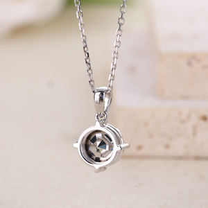 Colgante de oro blanco certificado GIA de 18K, corte brillante, Diamante Natural, chapado en rodio, regalo de aniversario cristiano de alta calidad, sólido - Product Image 4