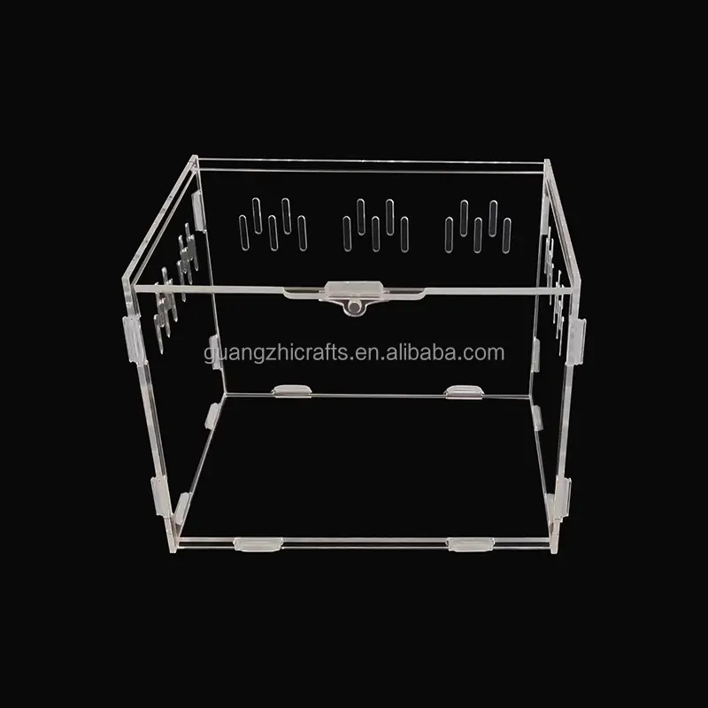 Boîte d'alimentation acrylique transparente pour animaux de compagnie Vivarium Box Assembly Acrylique Reptile Feeding Box