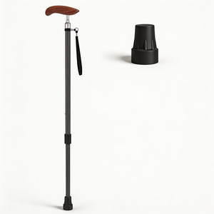 Bastón de Fibra de Carbono con Mango de Madera, Ajustable en Altura, <span class=keywords><strong>Extensible</strong></span>, para Personas Mayores, Discapacitadas y Rehabilitación en el Hogar, Soporta hasta 220 Libras - Product Image 2