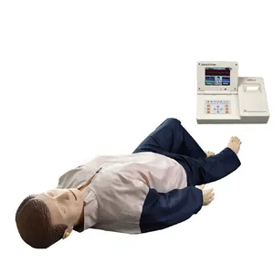 Manikin de treinamento acls avançadas com simulador de treino de gerenciamento de aed & cpr e airway, simulador ecg