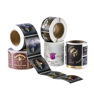Étiquettes de vin personnalisées en métal Stellar, autocollantes rondes en rouleau, pour impression de logo sur bouteille de boisson, estampage à chaud - Product Image 1