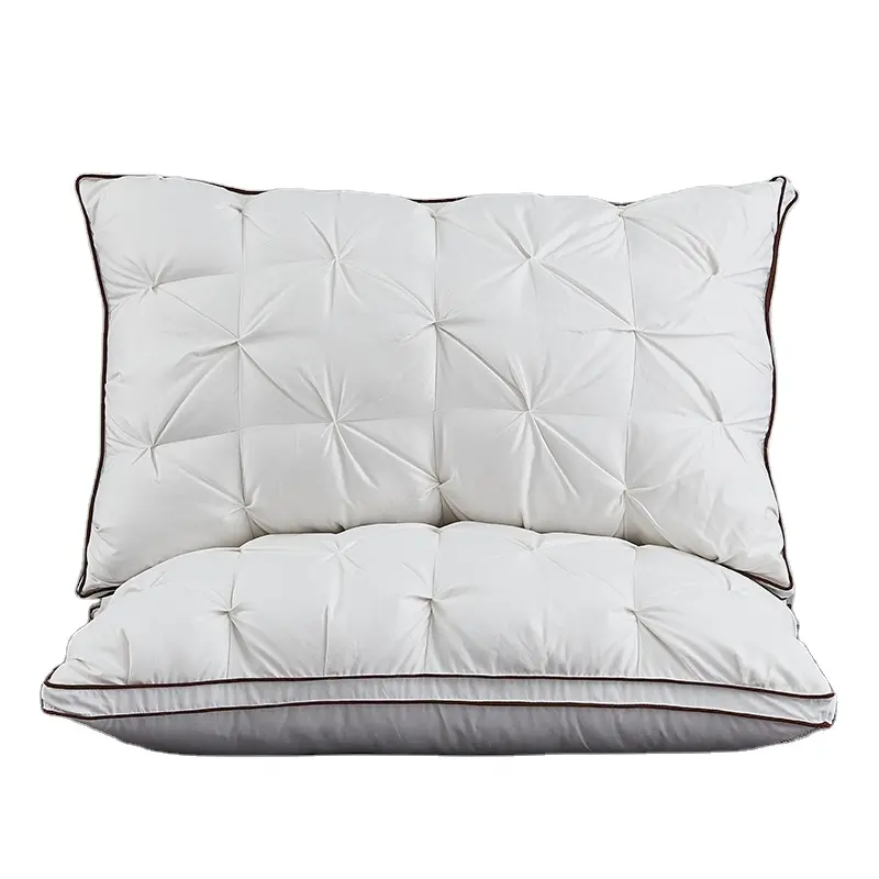 Wholesale Hotel Collection Bed Pillows for Sleeping 95% white goose down pillows downproof cotton fabric pillow hilton