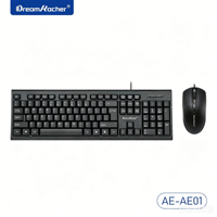 Ensemble clavier et souris USB filaire rétroéclairé LED, 104 touches, 1200 DPI, étanche, ultra-fin, anti-chute pour ordinateurs de bureau - En stock