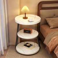 Table d'appoint vintage pour chambre à coucher, étagère de rangement multi-niveaux, table basse pour canapé, table d'angle pour petit appartement, bois 3