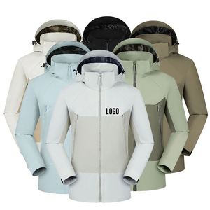 เสื้อแจ็คเก็ตฤดูหนาวผู้ชายแบบบางเบา เสื้อแจ็คเก็ตกันน้ำแบบ Softshell สำหรับเดินป่าและตั้งแคมป์ ขายส่งแบบสั่งทำพิเศษ แจ็คเก็ตซิปเต็มตัวพร้อมโลโก้ - Product Image 3