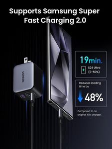 อะแดปเตอร์ GaN PD 65W ชาร์จเร็ว Quick Charge 4.0 3.0 Type C USB สำหรับชาร์จเร็วบนผนัง สำหรับ 15 14 13 Pro CD244/20700 65w รุ่น CD244/20700 CD244 - Product Image 4