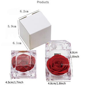 Nhà Máy Nóng Vĩnh Cửu Màu Đỏ Màu Hồng Hoa Hồng Nhỏ Vòng <span class=keywords><strong>Acrylic</strong></span> Hộp Cho Ngày Valentine Quà Tặng Bảo Quản Hoa Hồng Vòng Mini Hộp - Product Image 5