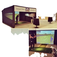 Simulateur de golf gonflable d’intérieur en PVC portable commercial avec écran d’impact pour entreprise de location