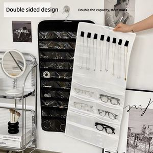 Jewelry Storage Hanging Bag Dormitory Anti-oxidation Wall-mounted Storage <b>Rack</b> <b>Glasses</b> and Necklace Storage Organizer Bag - Product Image 4