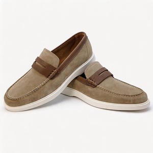 Mocasines de Cuero de Gamuza Hechos a Mano para Hombre, Zapatos Casuales de Negocios Sin Cordones - Product Image 2
