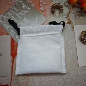 Custom Logo Printed <b>Mini</b> Cotton Twill Ring Earring Storage <b>Bag</b> Recycled Drawstring Cotton Necklace Jewelry Pouch Gift Ready - Product Image 6