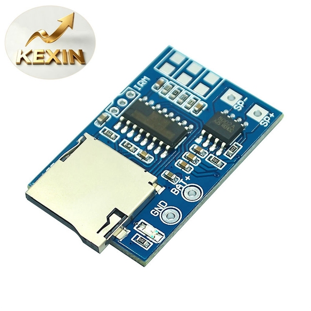 TF Card MP3 Decoding Board Module, 3.75V Power Supply, with 2W Mono Amplifier, Supports Memory Playback