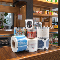 Rouleau de film thermoscellant imprimé personnalisé pour gobelets à boisson, film de couvercle en PET pour le thé au lait, le café, le jus, machine de scellage automatique