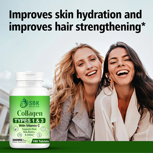Comprimés de collagène OEM ODM avec collagène hydrolysé et vitamine C, améliore l'hydratation de la peau et renforce les cheveux, complément de collagène - Product Image 4