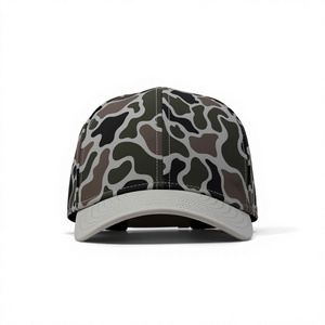 Custom 6 Panel Two Tone Baseball <b>Cap</b> Curved Brim Waterproof <b>Camo</b> PVC Rubber Patch Logo Outdoor Hat Manufacturer - Product Image 2