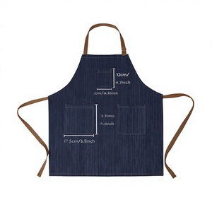 Delantal de mezclilla para hombre con bolsillos para uniforme de camarero de restaurante o bar - Product Image 2