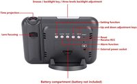 WWVB US Radio Controlled Digital LCD Projection Atomic Clock Sensor Nirkabel Suhu Kalender Alarm Snooze Backlit Kamar Tidur