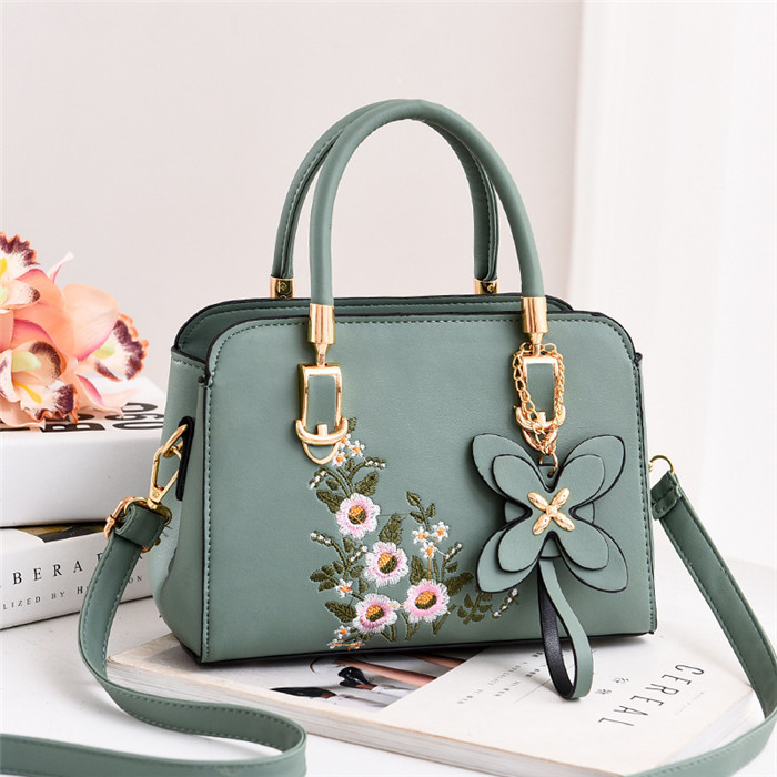 Sac à Main Femme élégant En Cuir Multicolore – Avec Pendentif Fleur – Bandoulière