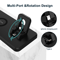 Station de charge sans fil 4-en-1 15W à charge rapide, support pliable pour iPhone 17, 16, 15, 14, montre et écouteurs