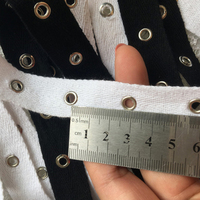 Bon marché Prix Vente en gros Personnalisé Oeillet en métal 100% Coton Ruban Durable Haute Ténacité 20MM Largeur pour Vêtement Vêtements