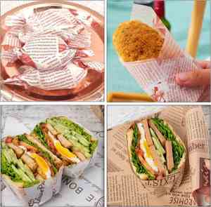 Food Grade Custom Size Grease Proof Moisture Proof Sandwich Deli Burger <b>Wrapping</b> <b>Paper</b> for Cookie and Milk Packaging - Product Image 2