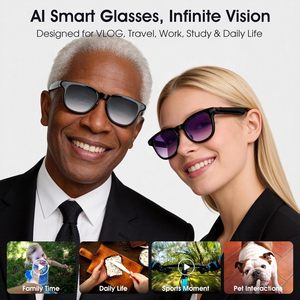 Gafas Inteligentes con Cámara, Gafas con Cámara de 8MP <span class=keywords><strong>para</strong></span> Vlogs, Viajes y Trabajo, Gafas de Sol con Grabación de Video 4K <span class=keywords><strong>para</strong></span> Hombres y Mujeres - Product Image 5