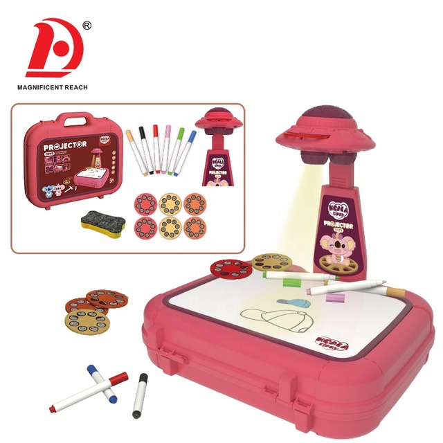 HUADA Preschool Education DIY Art Creative Kids Drawing Toys Box Projector Painting Board for Children