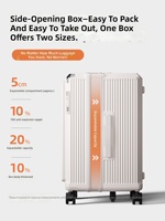 Valise trolley unisexe à ouverture latérale, compartiment profond, grande capacité, 20 pouces, avec roulettes universelles silencieuses, anti-chute, en PC, design tendance