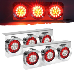 24V 54led phổ xe tải dẫn kết hợp đuôi phía sau ánh sáng đèn Chrome sắt khung cơ sở 4 inch vòng xe dừng lần lượt chạy đèn - Product Image 1
