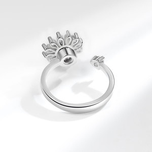 Anillos ajustables giratorios para la ansiedad con circonita marquise, de cobre, con girasol giratorio, joyería para aliviar el estrés para mujer - Product Image 5