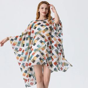 Chales de Gasa con Estampado Floral de Verano, Kaftanes de <span class=keywords><strong>Protección</strong></span> <span class=keywords><strong>Solar</strong></span> para Bikini, Vestido Holgado de Playa para Mujer, Tipo Pullover - Product Image 3