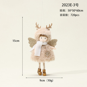 Poupée ange de Noël, tutu blanc, 15 cm, polyester écologique, artisanat, décoration d'usine - Product Image 5