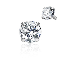 Labret en Titane ASTM F136 de Haute Qualité, avec Zircon Carré, Étoile, Cœur ou Triangle à 3/4/5 Griffes, 16G, Fileté Intérieurement, à Poussoir pour Lèvre